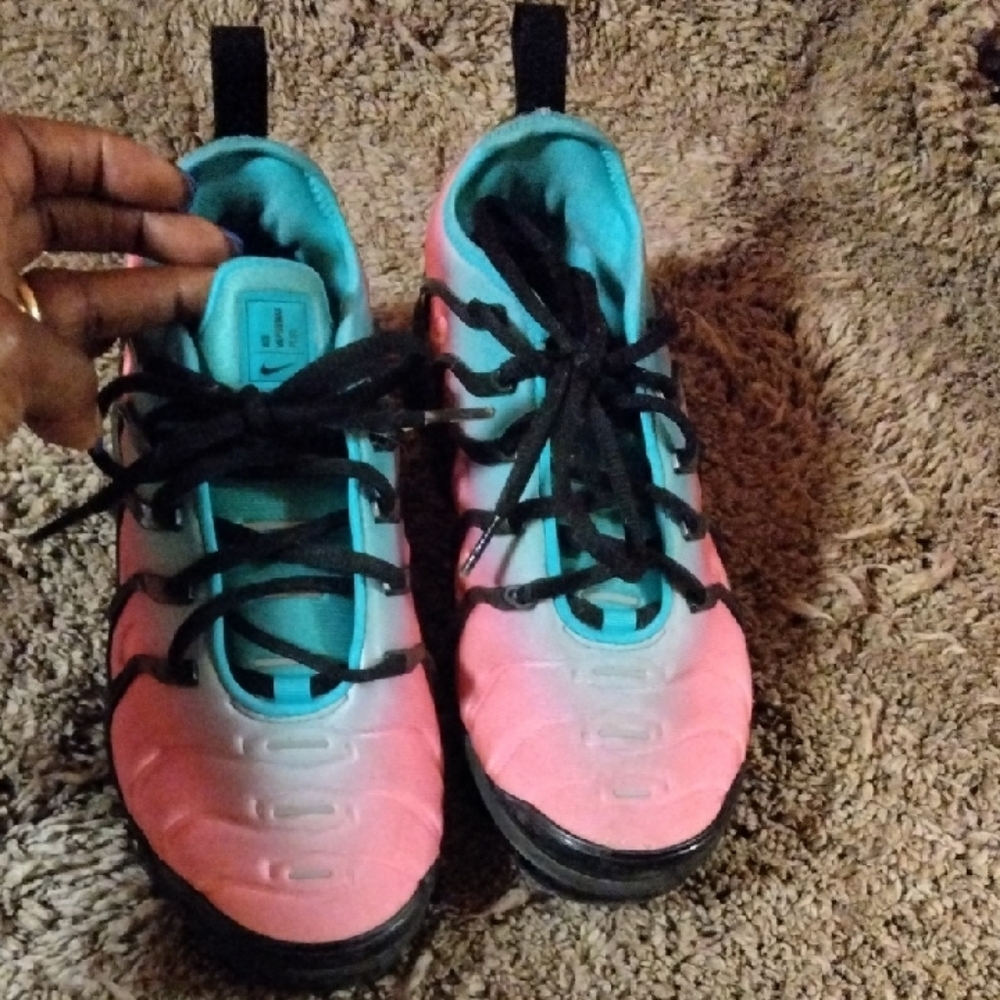 Pink and Teal Athletic Shoes